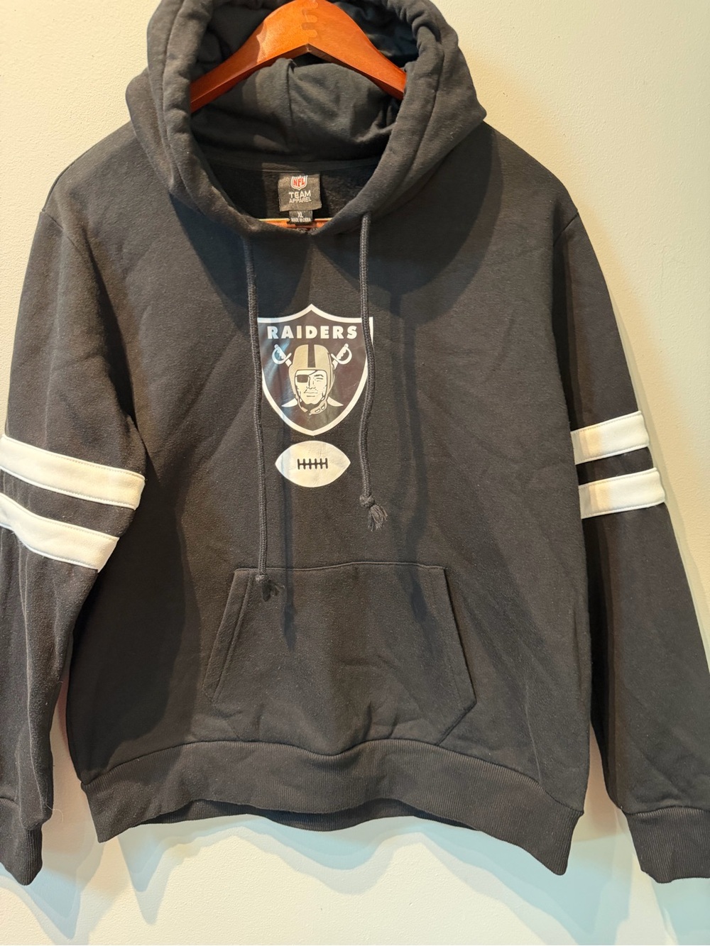 NFL Raiders Black and White Hooded Sweatshirt